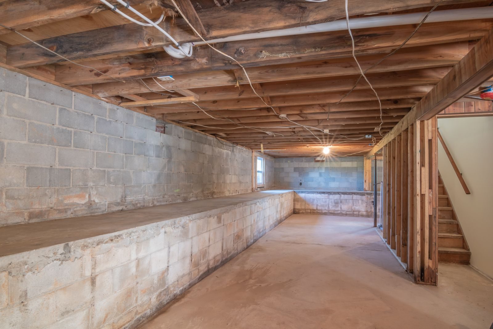 Basement dried and ready for dehumidification checks